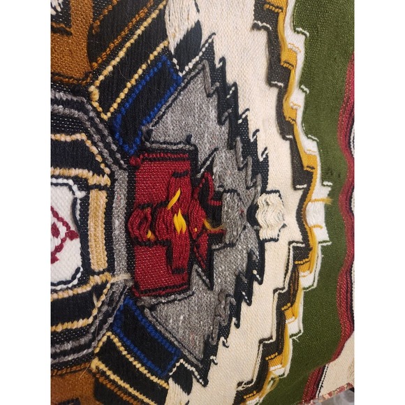 Vtg Native Indigenous Hand Woven Wool Rug / Wall Tapestry Southwestern Art Decor - Picture 8 of 8
